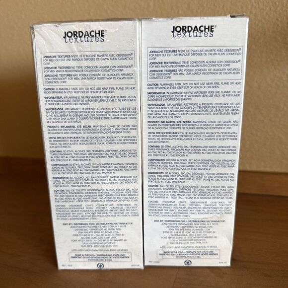 JORDACHE TEXTURES For Men  Obsession By Calvin Klein 2.5 Fl. Oz. Two Bottle - Picture 2 of 5
